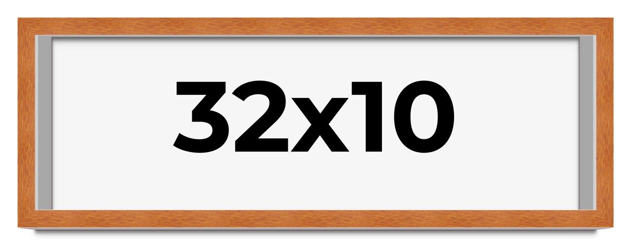 Panoramic Modernist Brown Picture Frame - UV Acrylic, Foam Board Backing, Hanging Hardware